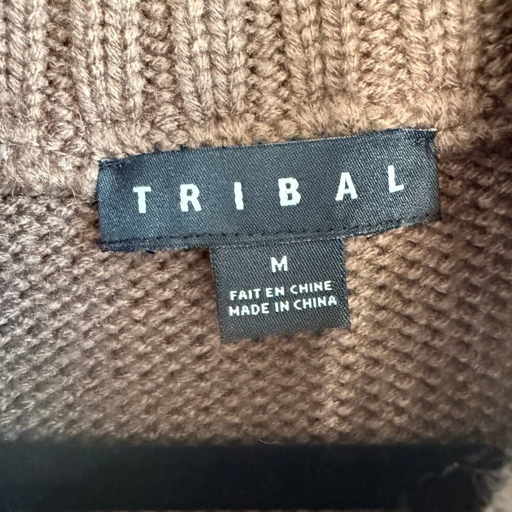 Faux Fur‎ Sweater Vest Tribal Womens M Cable Knit Mock Neck Cabincore Apres Ski - Picture 4 of 6